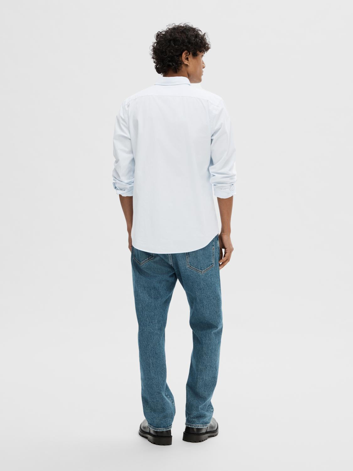 Slim Rick Poplin Skjorte - Blå/ Light Blue